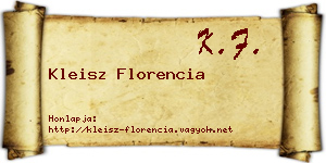 Kleisz Florencia névjegykártya